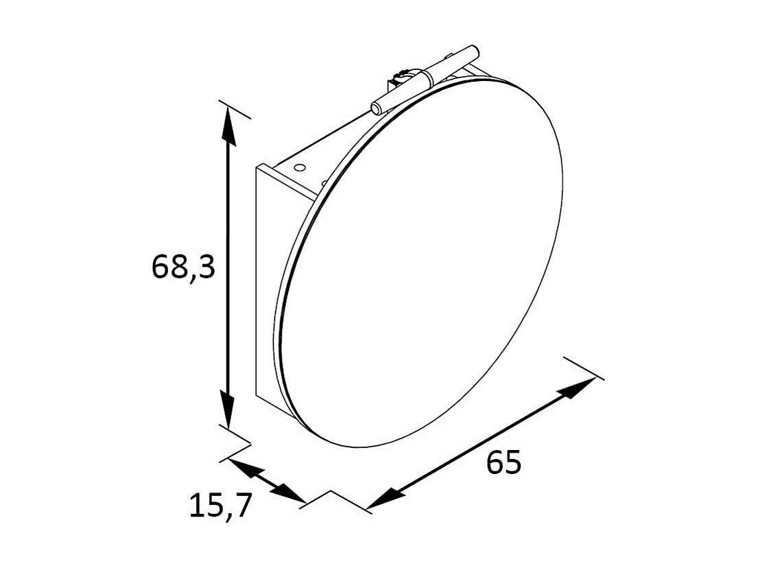 Spiegelschrank Skandi Stil in rund LED Beleuchtung