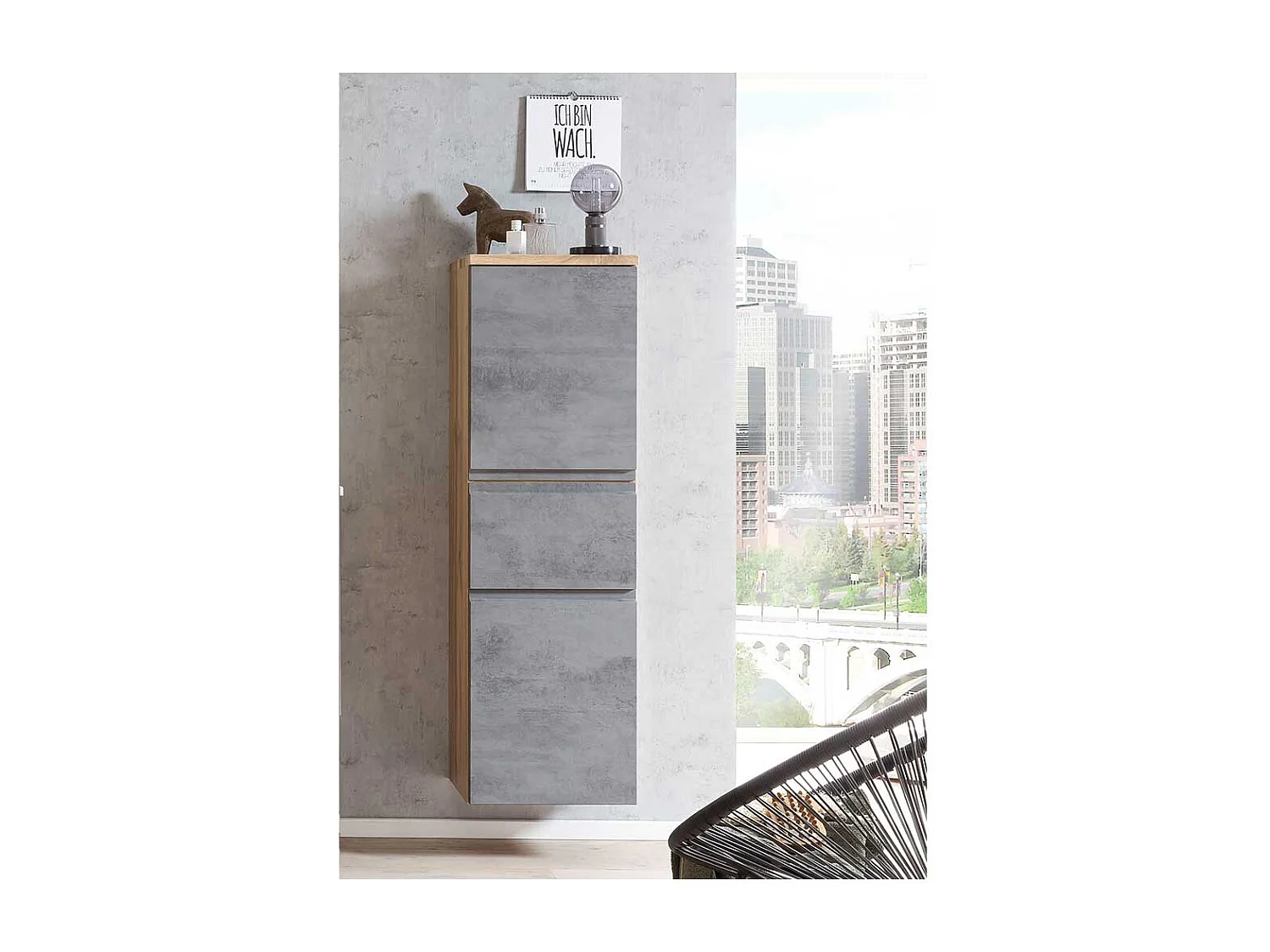 Badezimmermidischrank hängend mit Füßen 40x130x35 cm