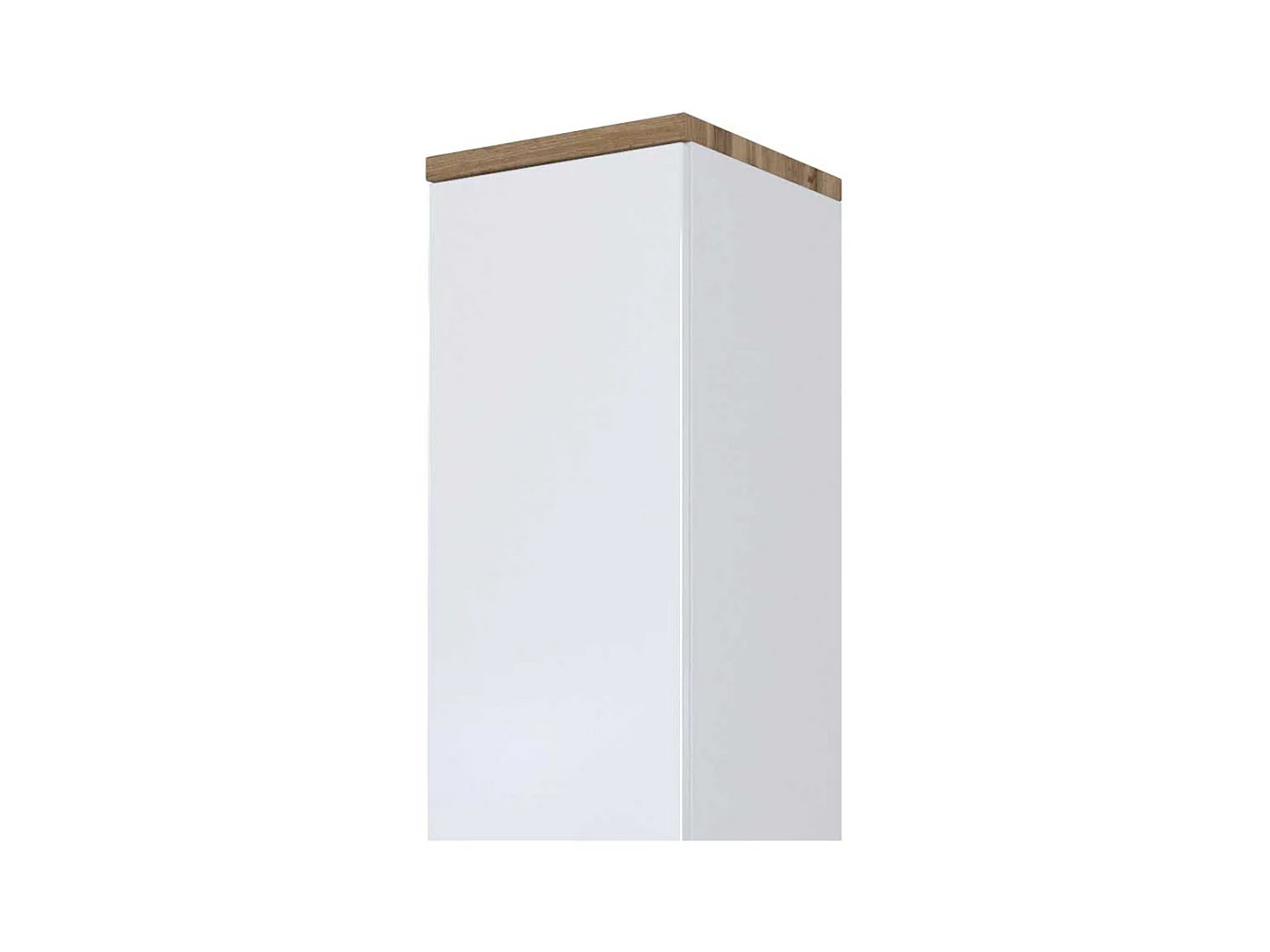 Badezimmer Seitenschrank in Weiß und Wildeiche Dekor hängend
