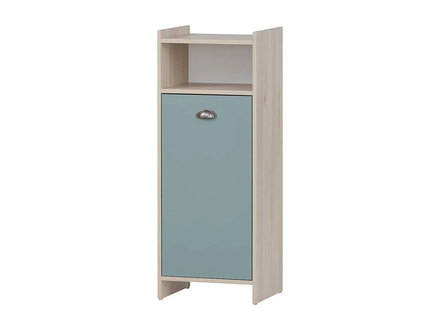 Badezimmer Schrank modern in Hellblau und Eichefarben 104 cm hoch
