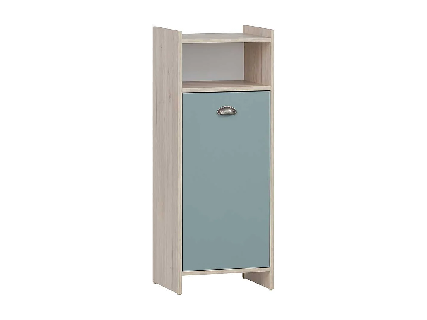 Badezimmer Schrank modern in Hellblau und Eichefarben 104 cm hoch