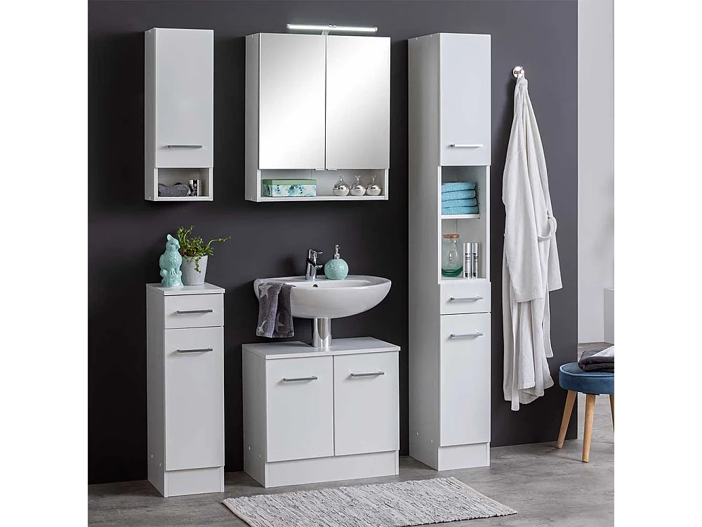 Weißer Unterschrank 25 cm breit Bad