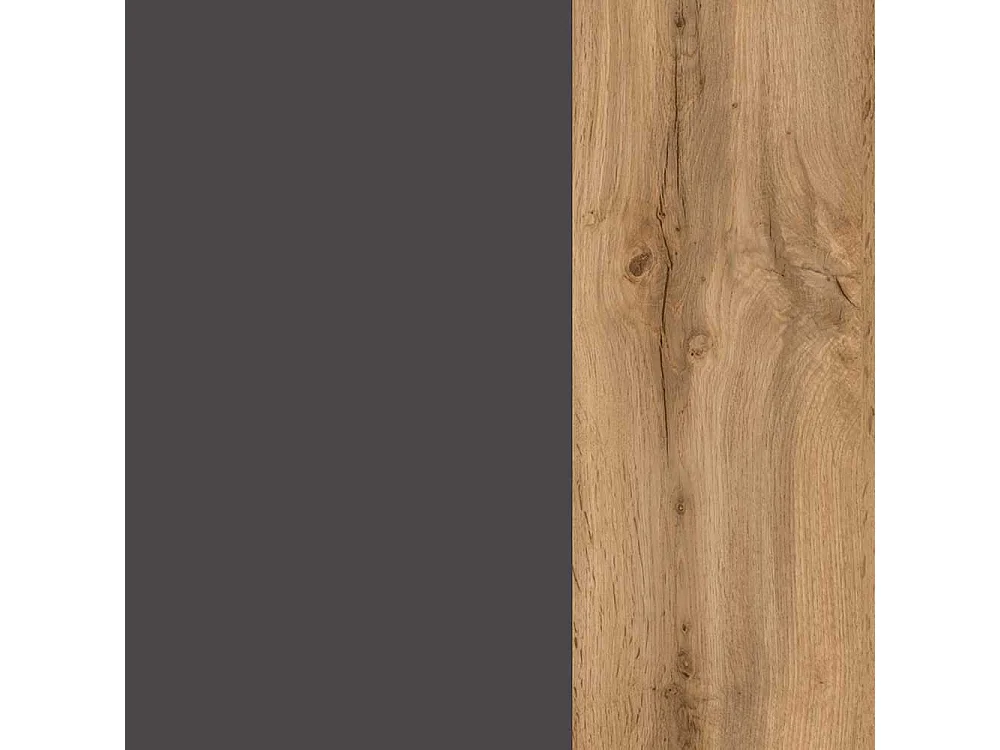 Landhaus Badmidischrank in Wildeichefarben und Dunkelgrau 135 cm hoch