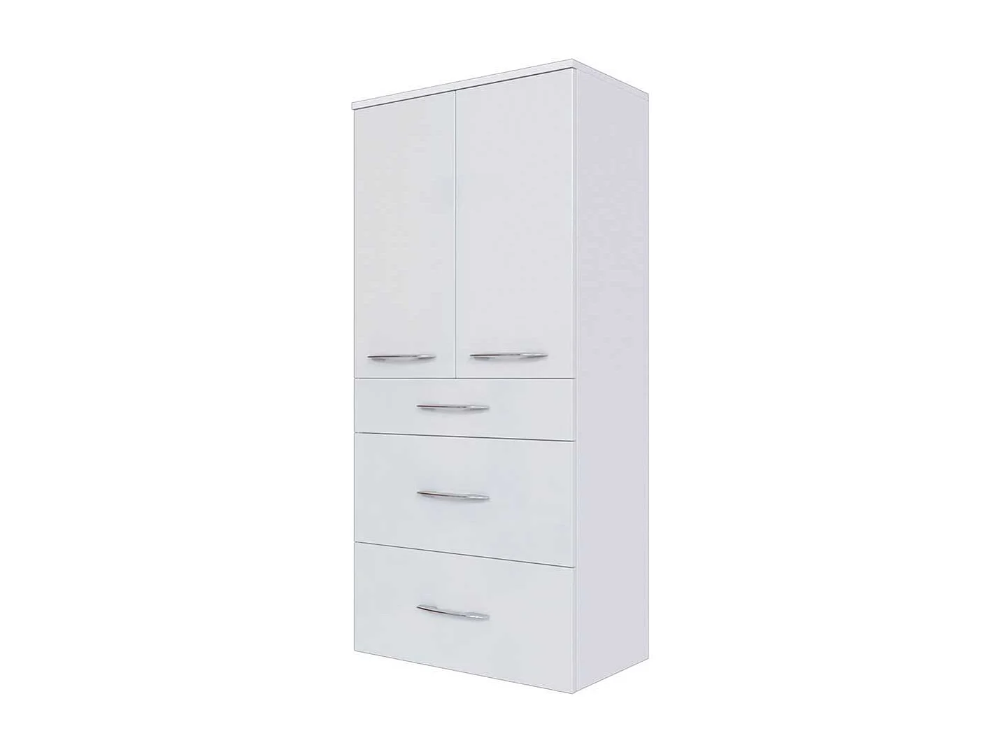 Hängender Badezimmerschrank in Hochglanz Weiß 60 cm breit