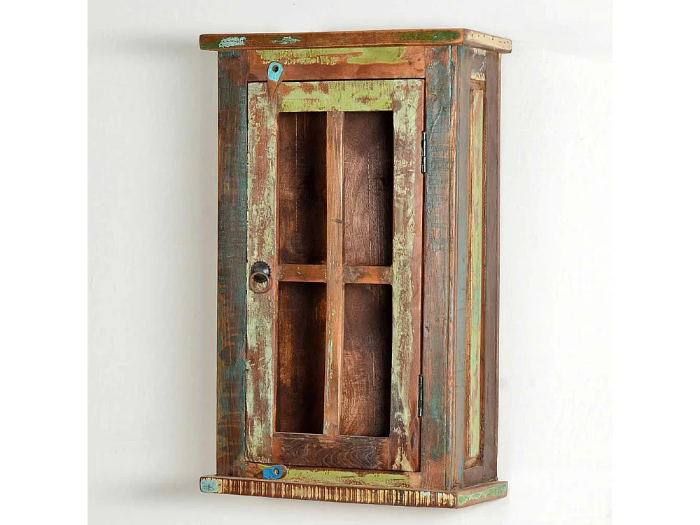 Hängeschrank aus Massivholz Bunt