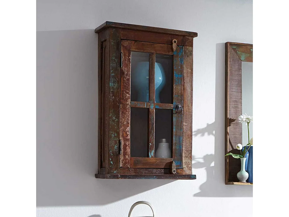 Hängeschrank aus Massivholz Bunt