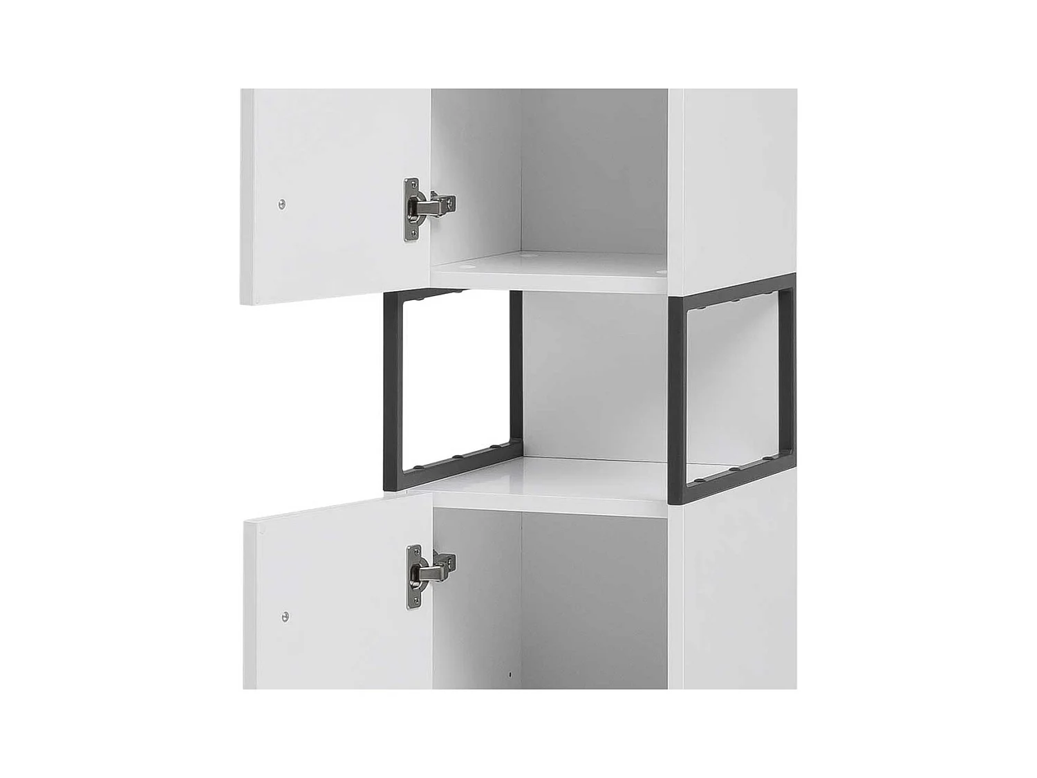 Badezimmer Hochschrank in Weiß und Anthrazit Made in Germany