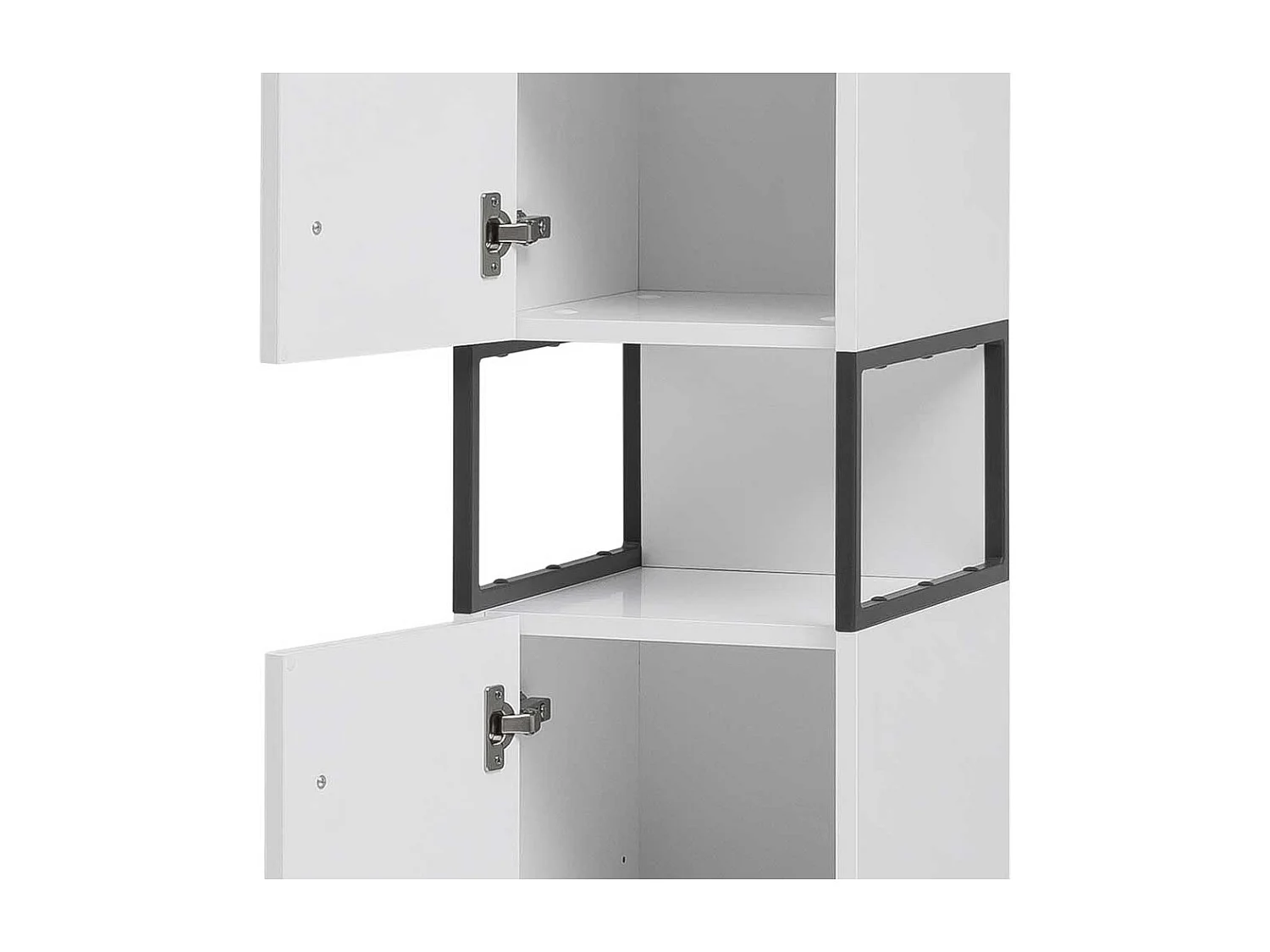 Badezimmer Hochschrank in Weiß und Anthrazit Made in Germany