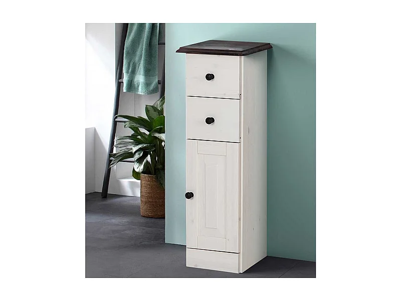 Badezimmerschrank Badezimmer Schrank mit zwei Schubladen und Drehtür