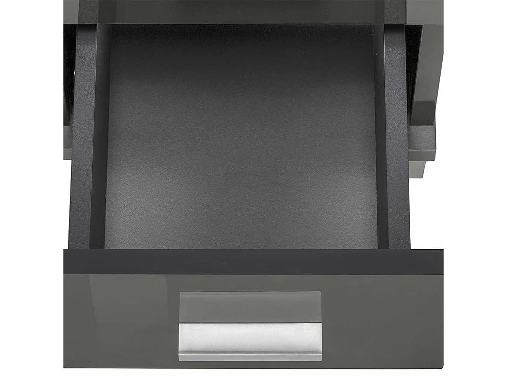 Moderne Badezimmer Kommode in Grau Hochglanz drei Schubladen