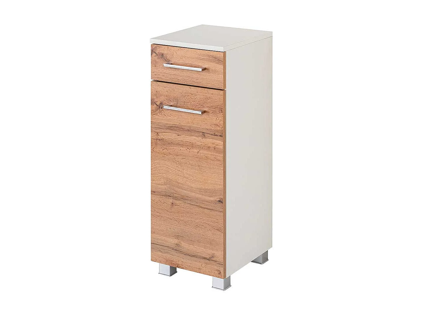 Bad Unterschrank in Wildeichefarben und Weiß 30 cm breit