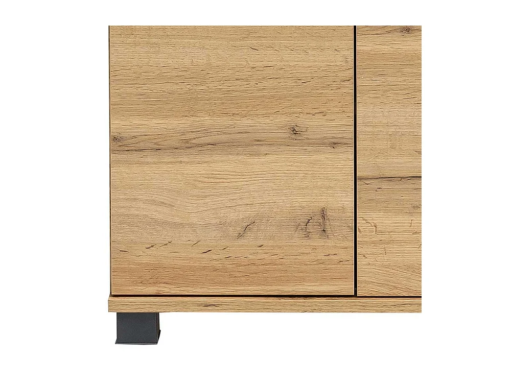 Badezimmer Highboard in Wildeichefarben Touchwood 4 türig Made in Germany