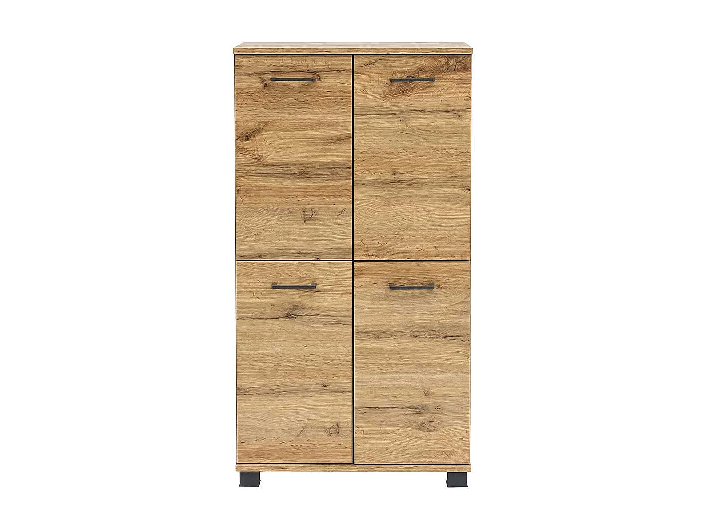 Badezimmer Highboard in Wildeichefarben Touchwood 4 türig Made in Germany