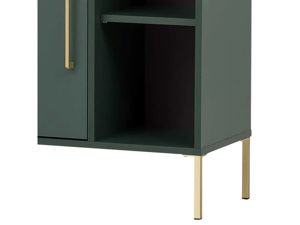 Badseitenschrank in Dunkelgrün und Goldfarben Made in Germany