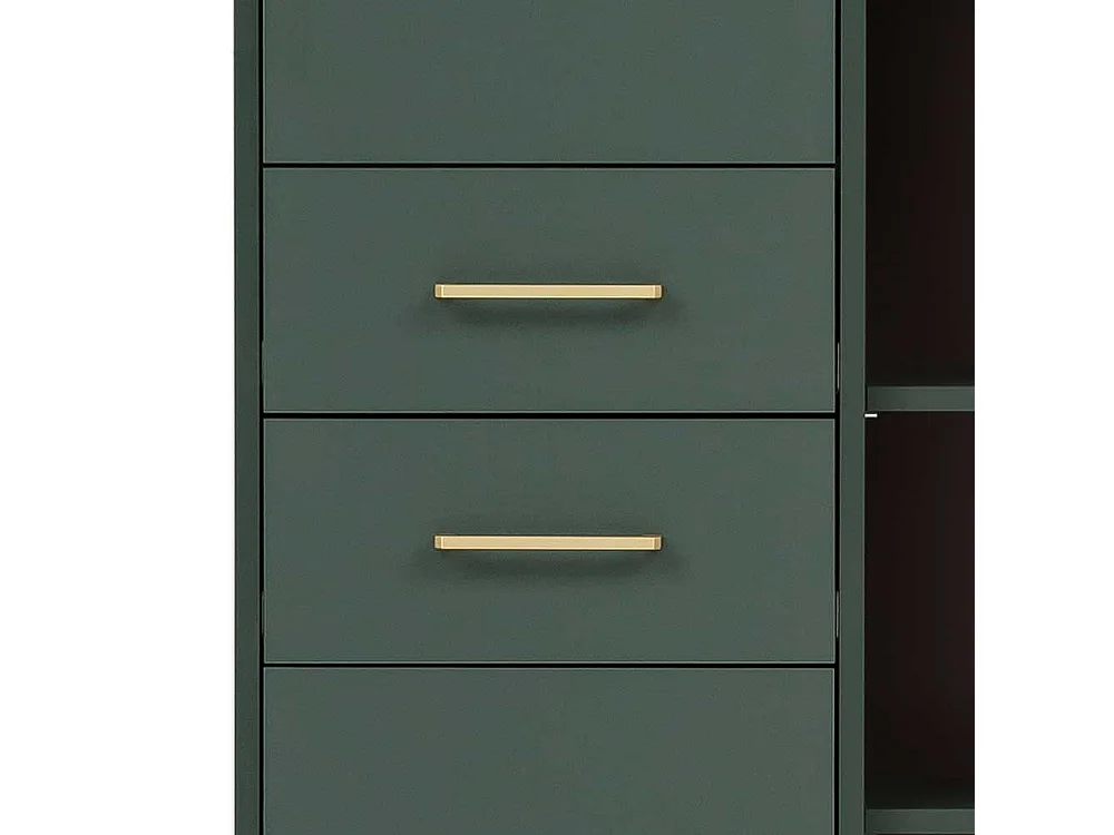 Badseitenschrank in Dunkelgrün und Goldfarben Made in Germany