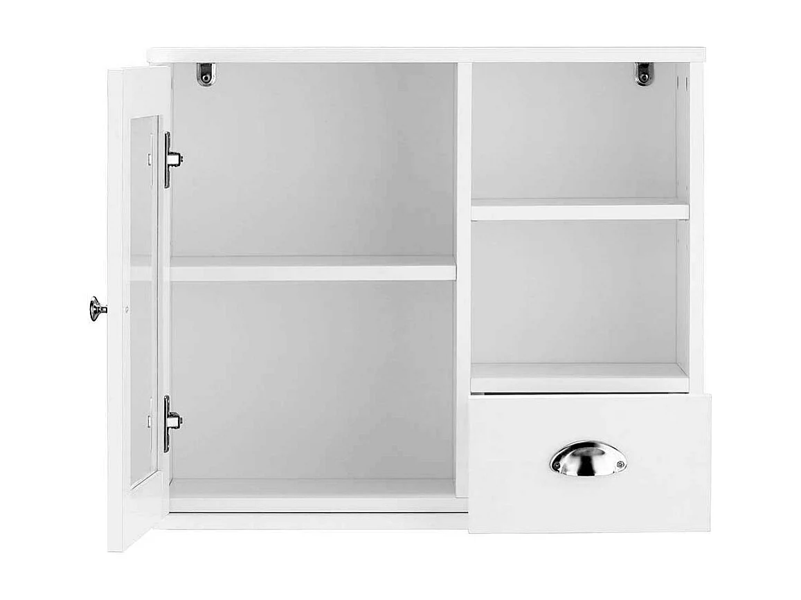 Kleiner Spiegelschrank in Weiß Tür und Regal