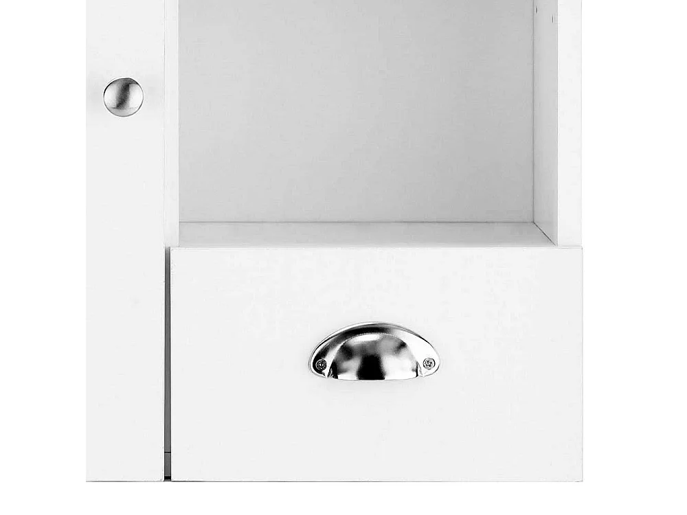 Kleiner Spiegelschrank in Weiß Tür und Regal