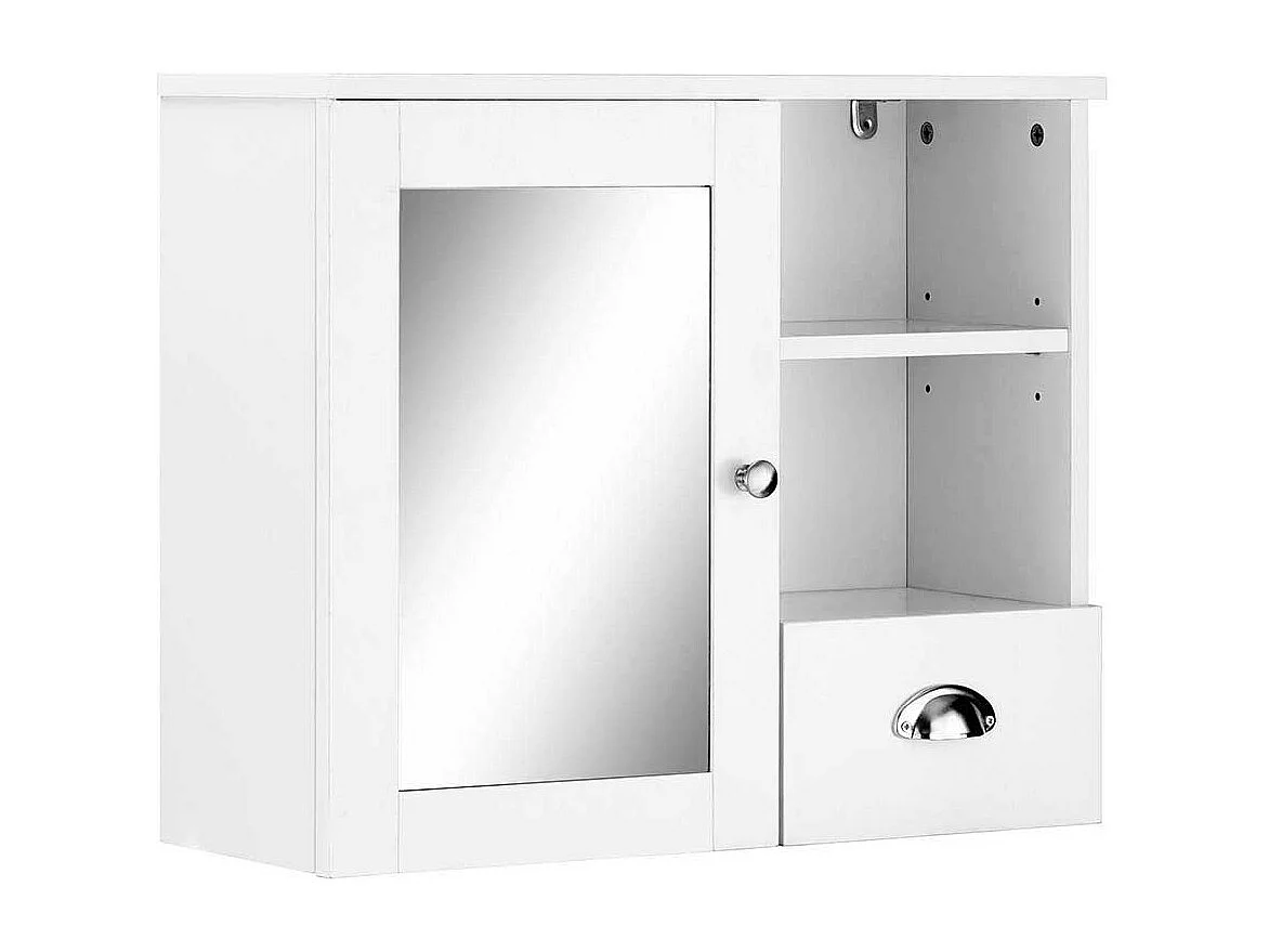 Kleiner Spiegelschrank in Weiß Tür und Regal