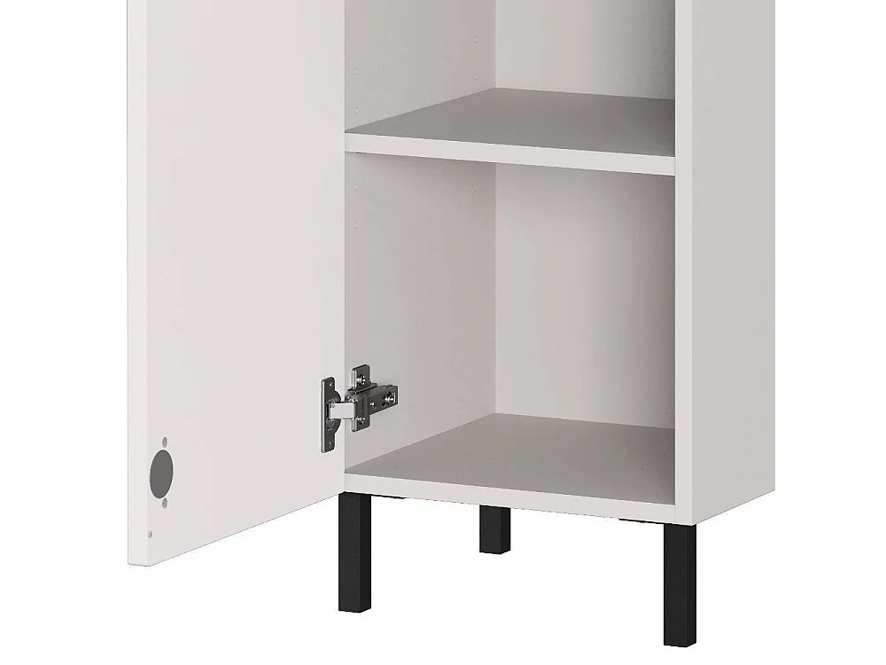 Hochschrank Badhochschrank mit zwei offenen Fächern und einer Schublade