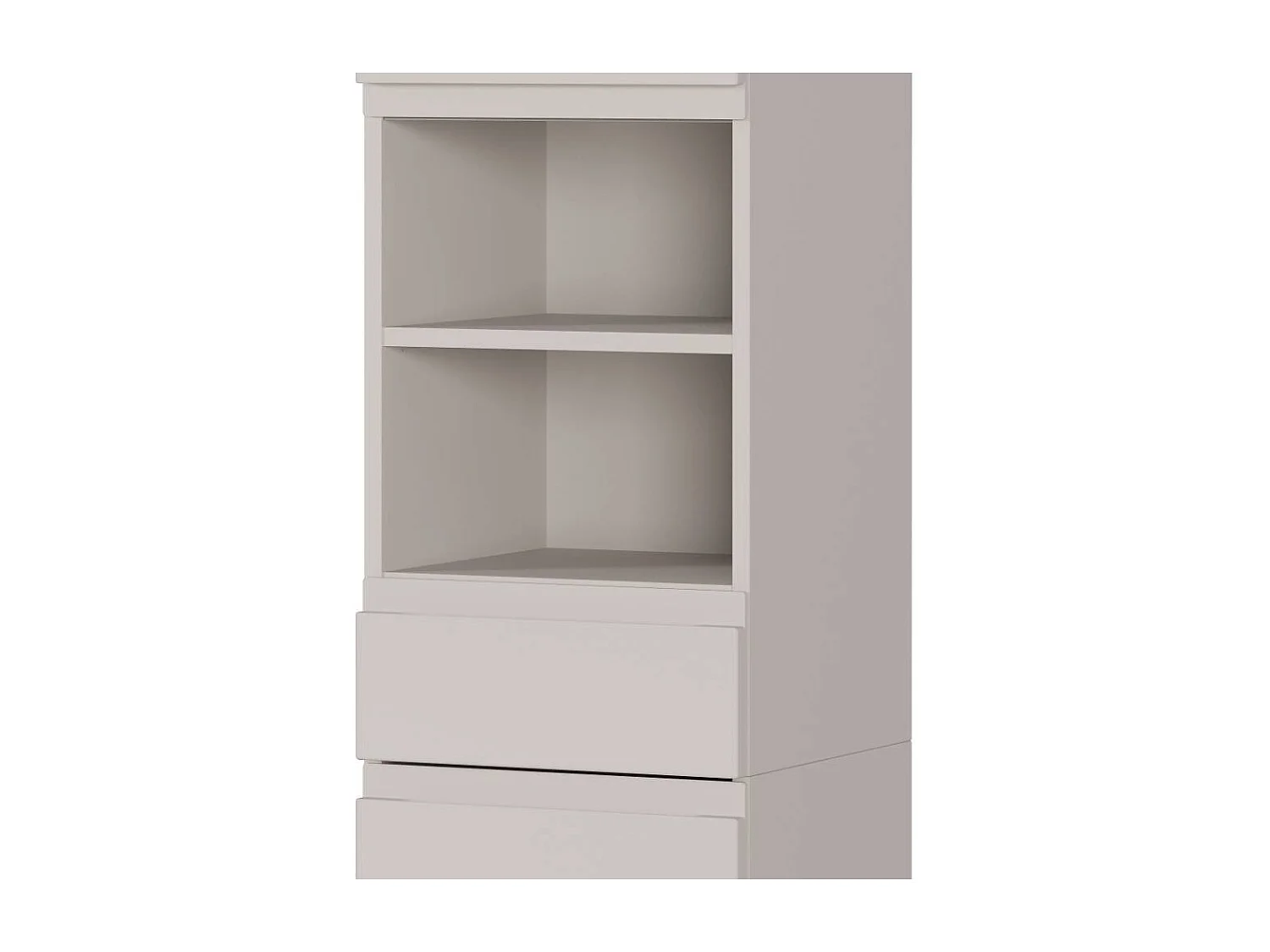 Hochschrank Badhochschrank mit zwei offenen Fächern und einer Schublade