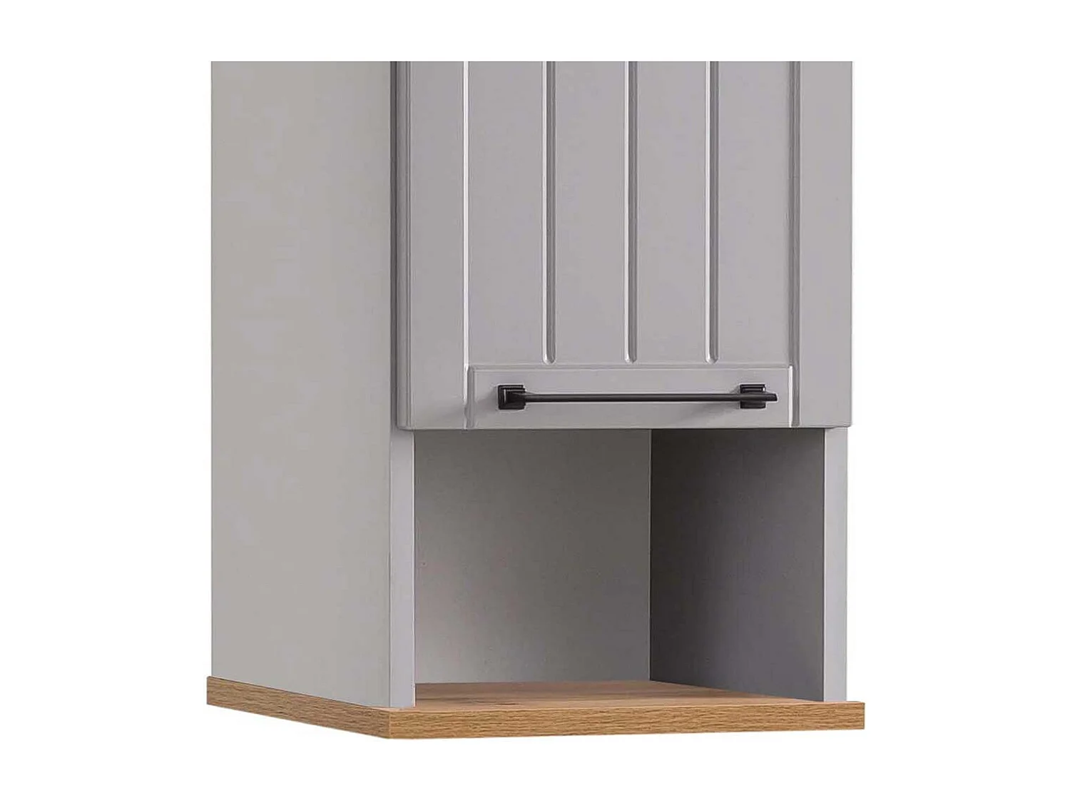Badezimmerwandschrank im Landhausstil Platingrau und Eichefarben