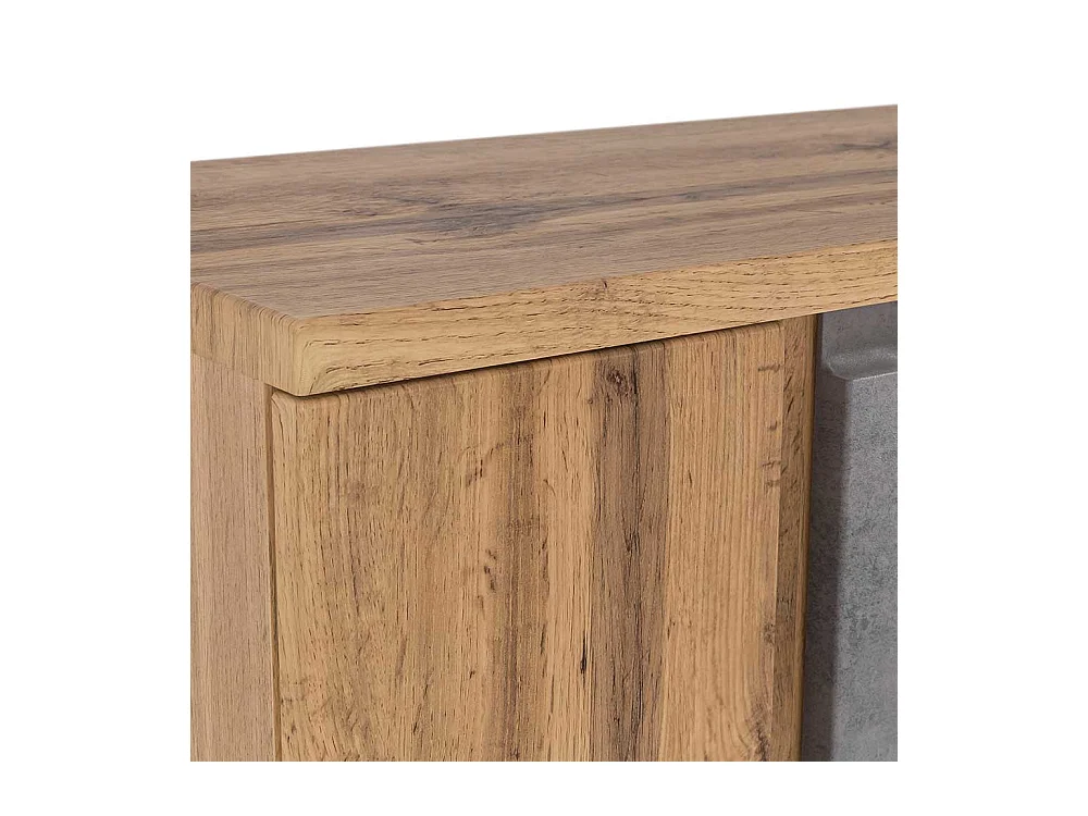 Badezimmerunterschrank Made in Germany Wildeichefarben und Beton Optik