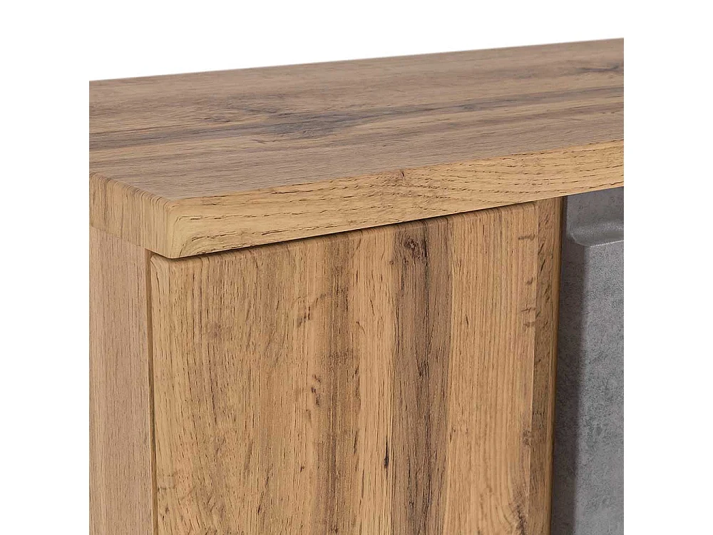 Badezimmerunterschrank Made in Germany Wildeichefarben und Beton Optik