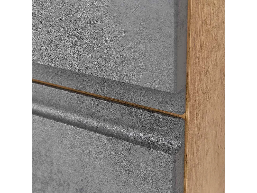 Badezimmerunterschrank Made in Germany Wildeichefarben und Beton Optik