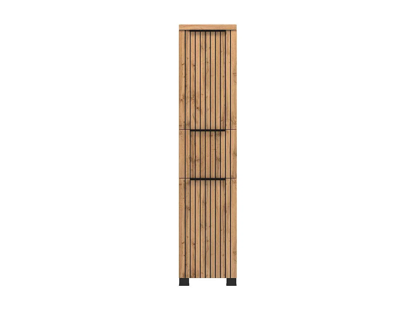 Midischrank Bad mit Schublade in Wildeichefarben Schwarz