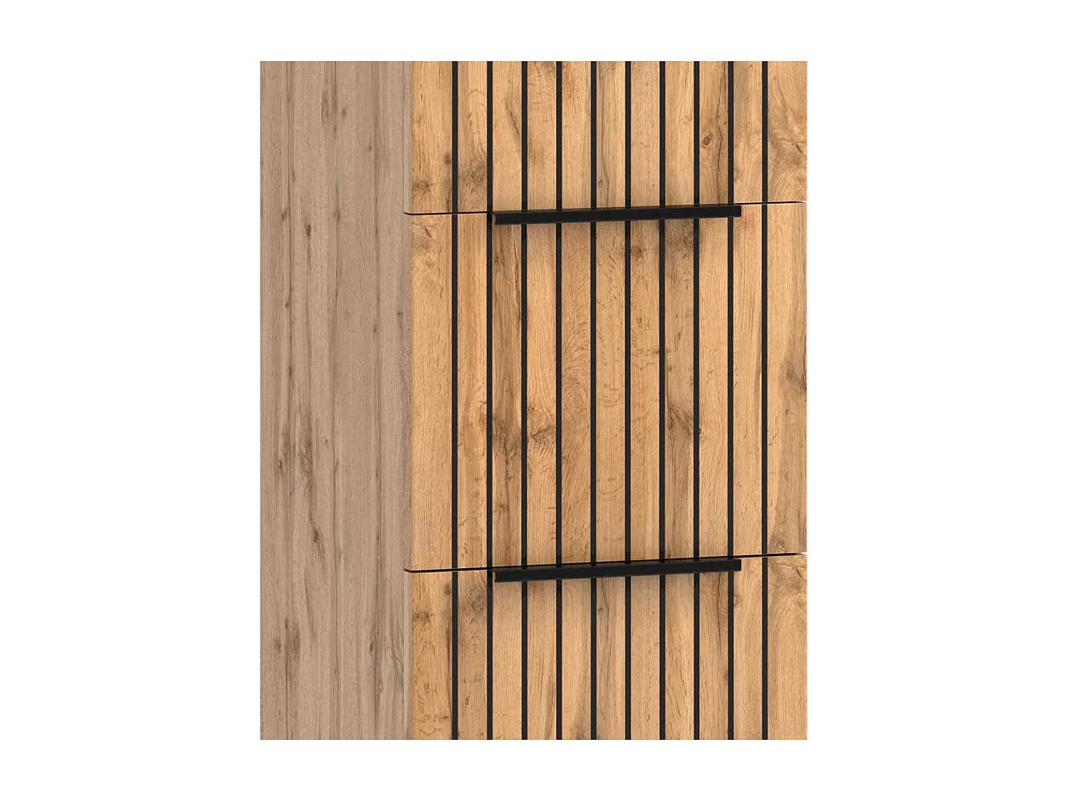 Midischrank Bad mit Schublade in Wildeichefarben Schwarz