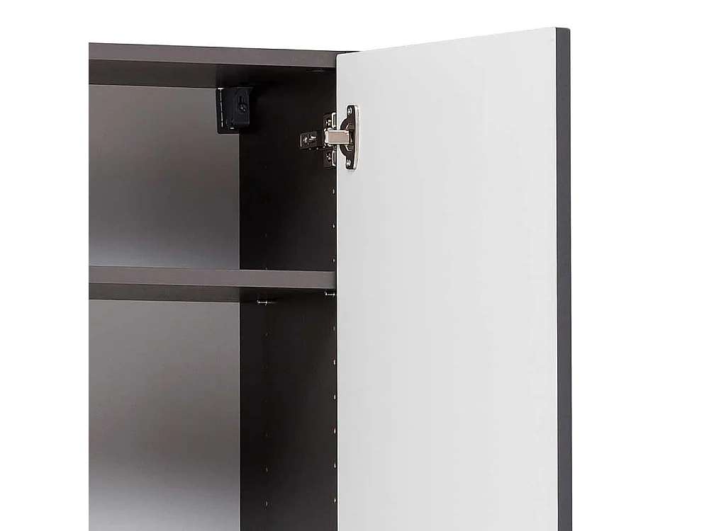 Badezimmermidischrank in Dunkelgrau & Wildeiche Optik 185 cm hoch