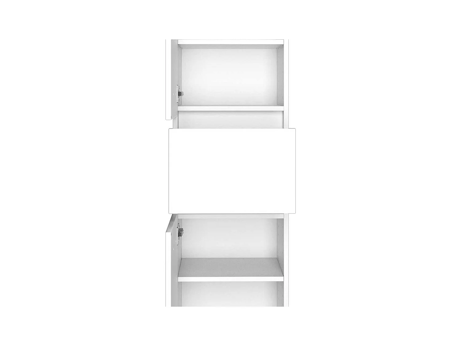 Weißer Badschrank 40 cm breit 180 cm hoch