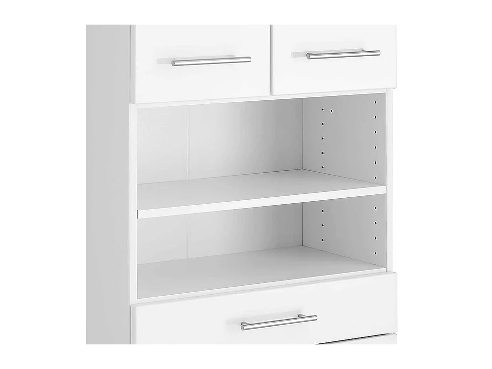 Badschrank in Hochglanz Weiß 4-türig