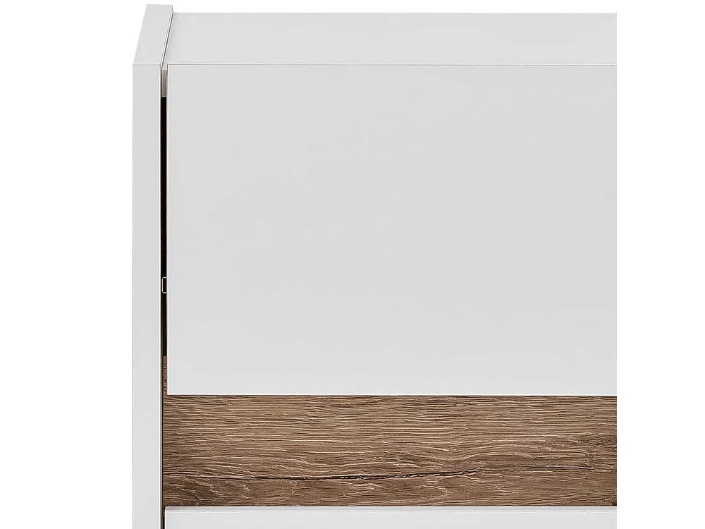 Badezimmer Unterschrank in Weiß und Wildeiche Optik 85 cm hoch