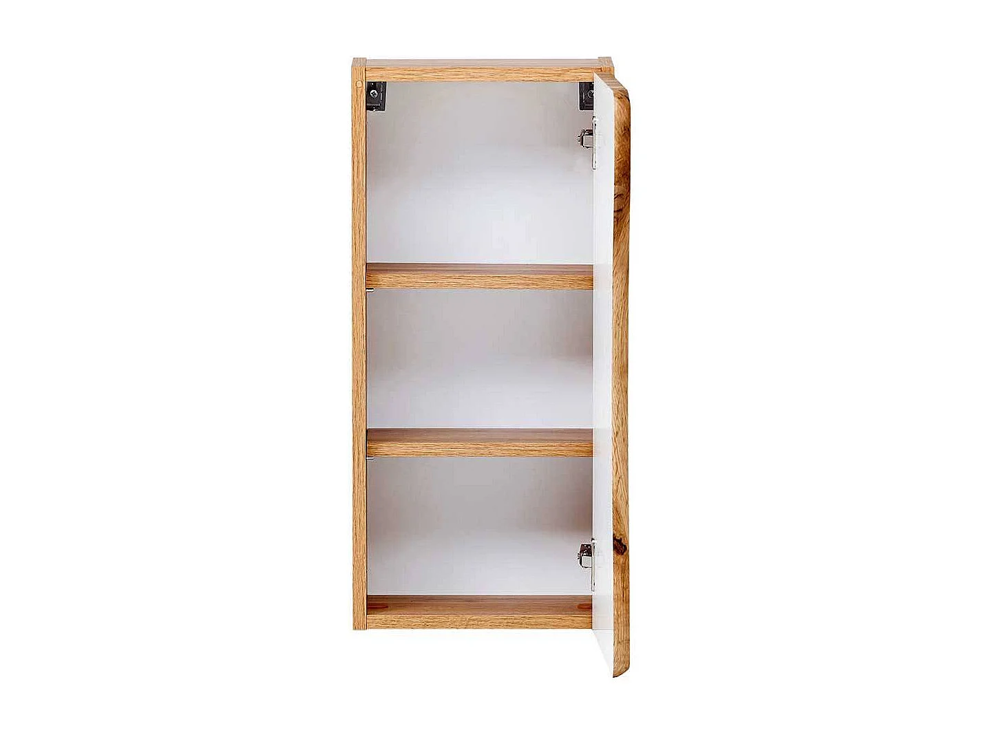 Badezimmerhängeschrank in Wildeichefarben Baumkanten Optik