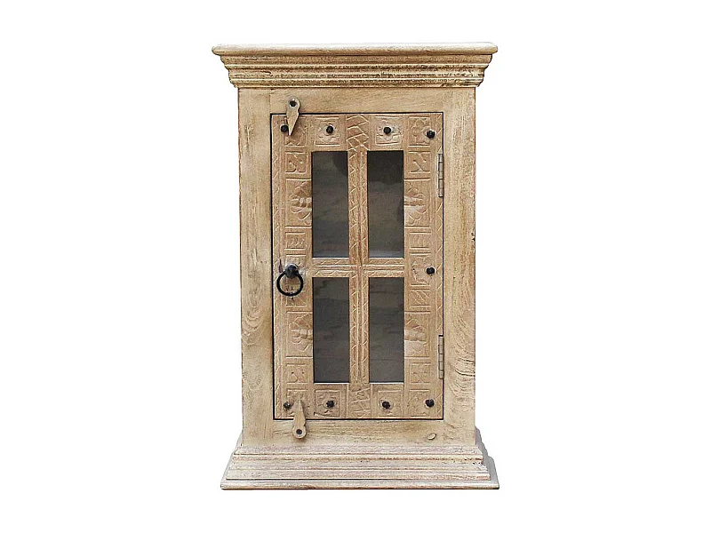 Badezimmerhaengeschrank im Shabby Chic Stil Grey Wash Glastür