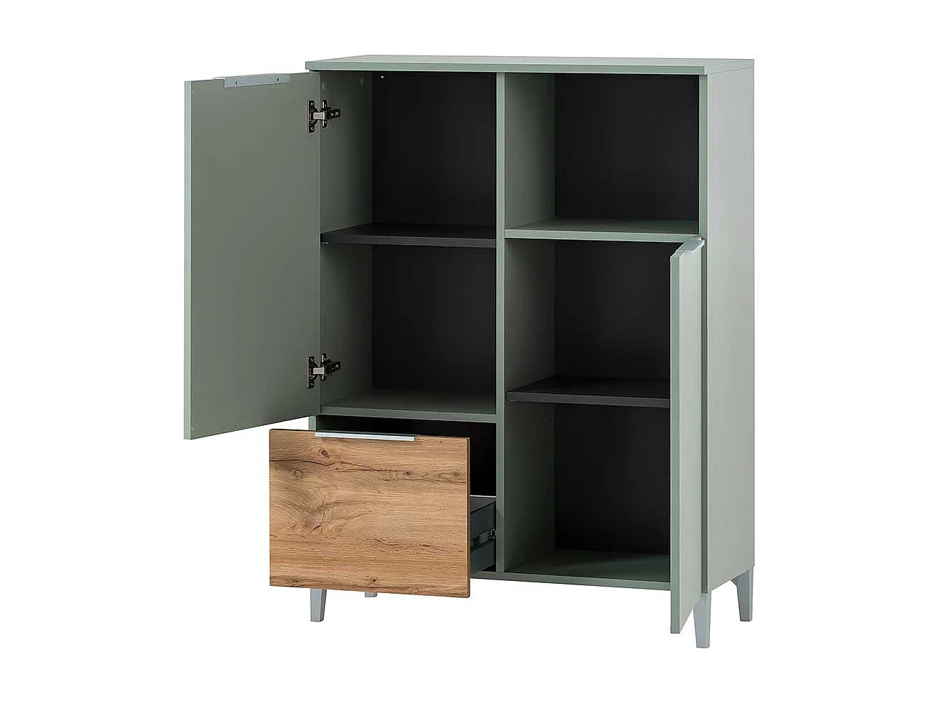 Badezimmermidischrank in Graugrün Eichefarben