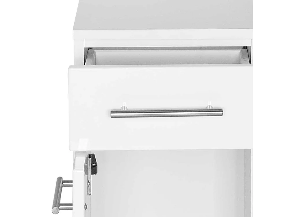 Badeunterschrank in Hochglanz Weiß 30 cm breit