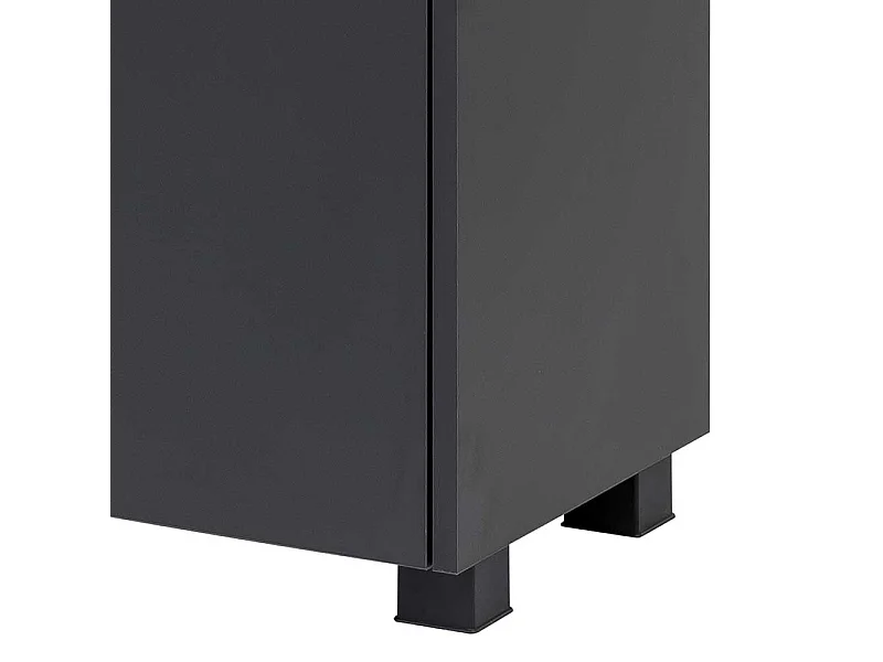 Badezimmer Hochschrank in Anthrazit und Wildeiche Optik 165 cm hoch