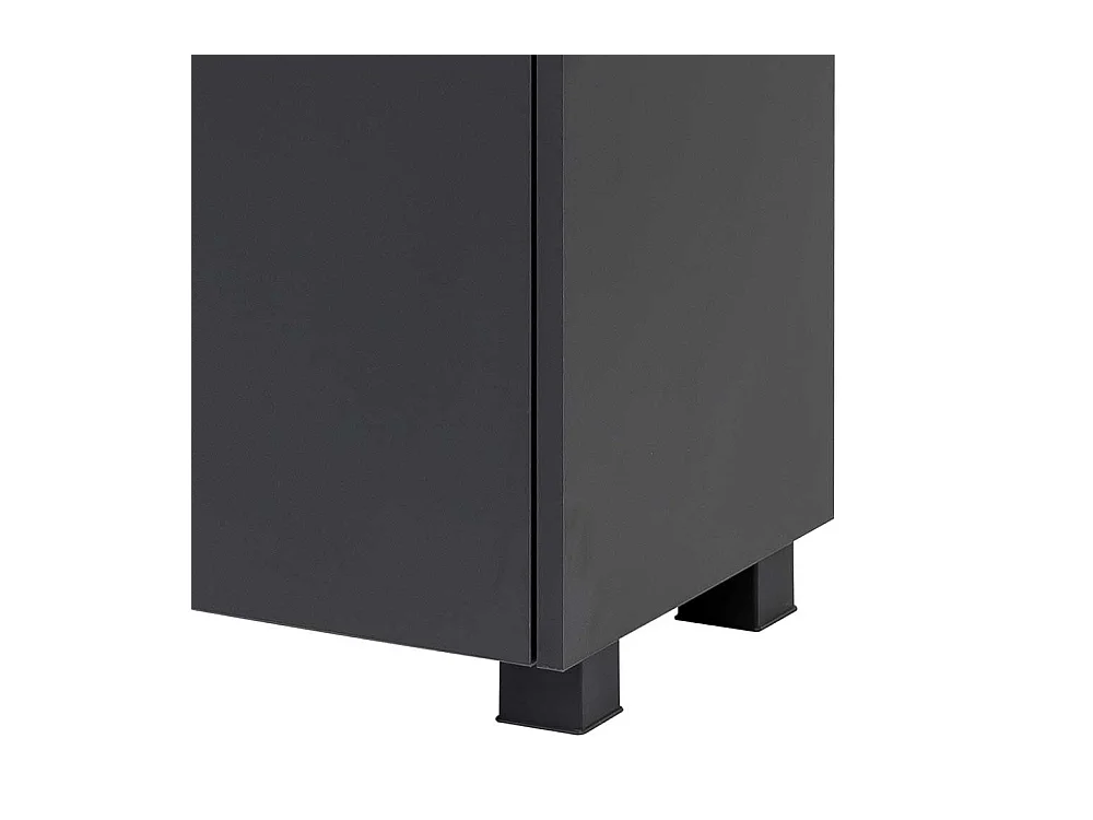 Badezimmer Hochschrank in Anthrazit und Wildeiche Optik 165 cm hoch