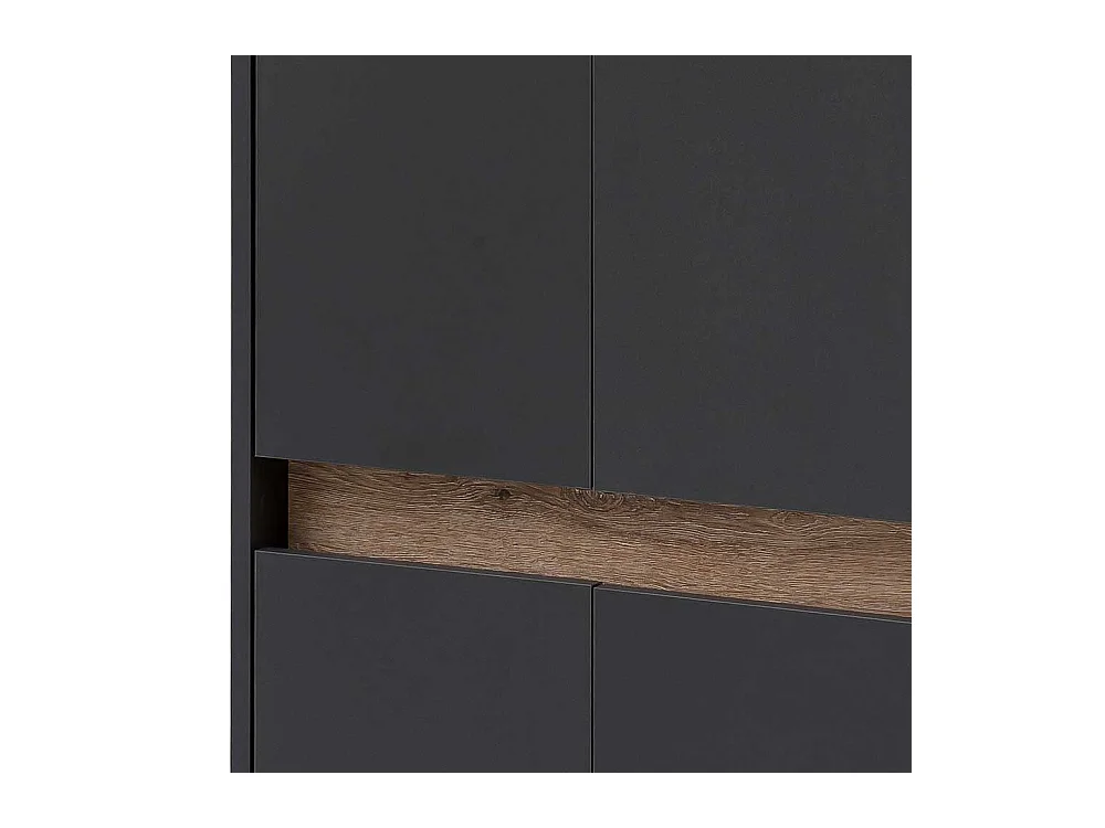Badezimmer Hochschrank in Anthrazit und Wildeiche Optik 165 cm hoch