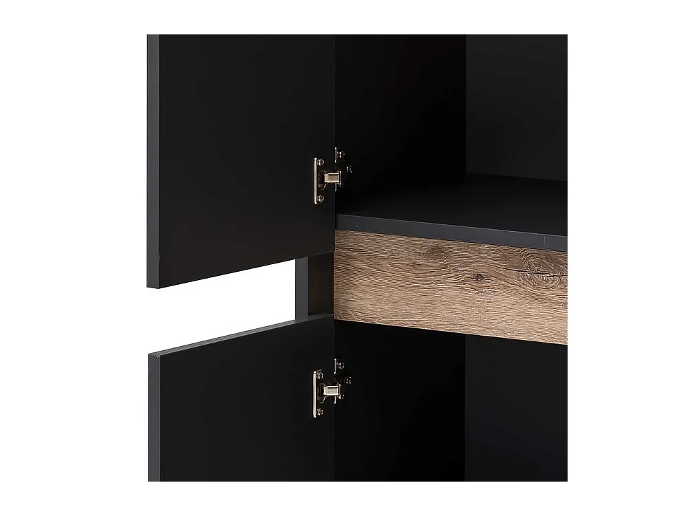 Badezimmer Hochschrank in Anthrazit und Wildeiche Optik 165 cm hoch