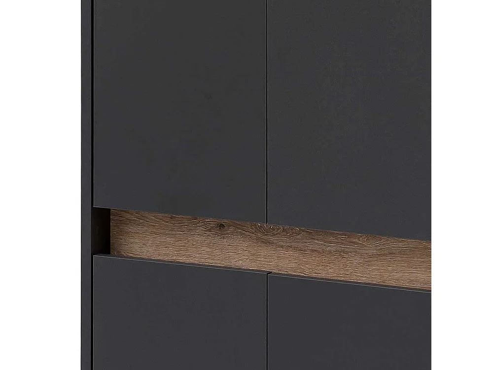 Badezimmer Hochschrank in Anthrazit und Wildeiche Optik 165 cm hoch