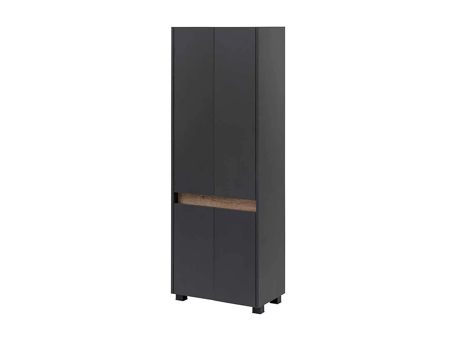 Badezimmer Hochschrank in Anthrazit und Wildeiche Optik 165 cm hoch