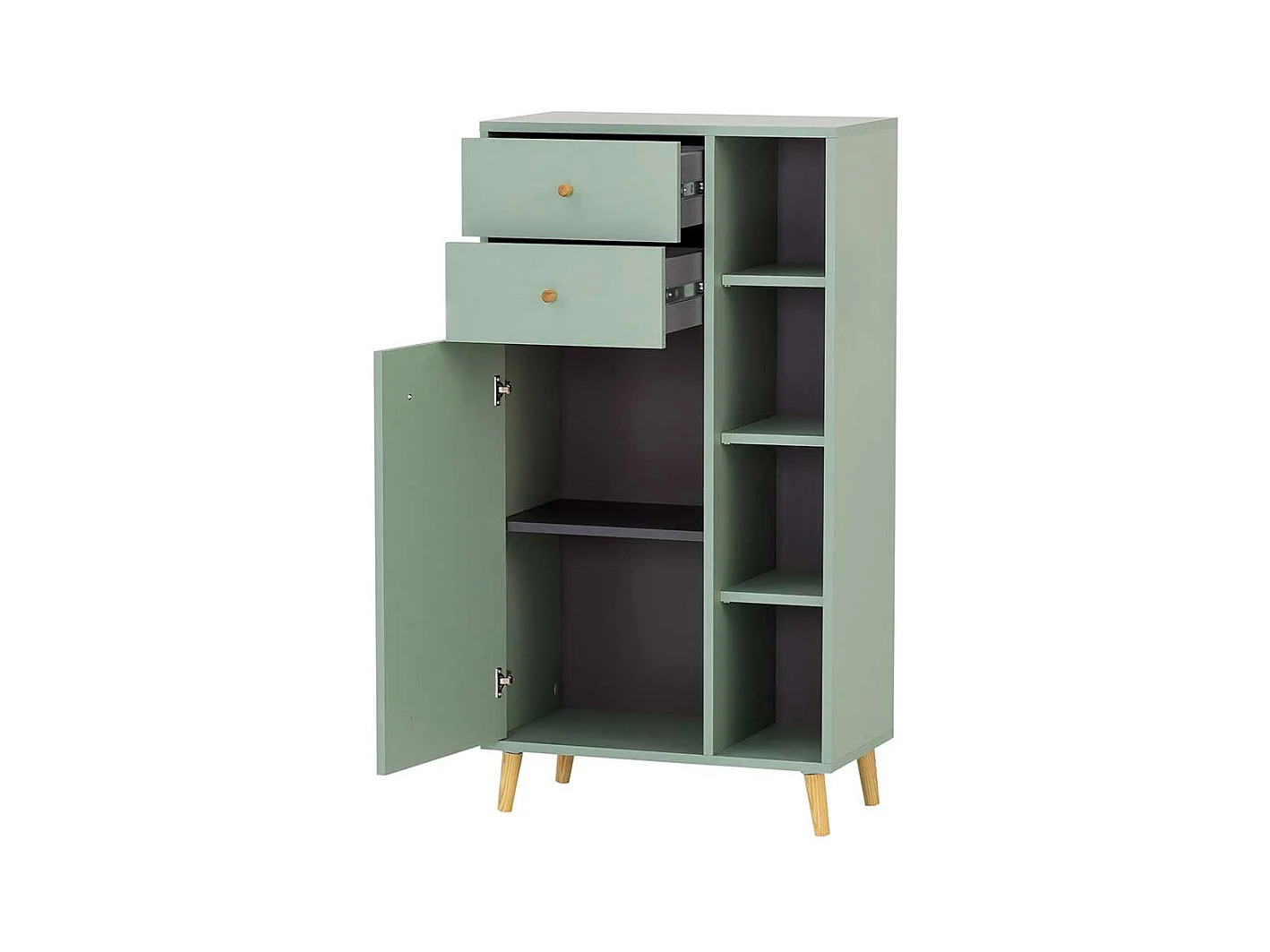 Badezimmermidischrank im Skandi Design zwei Schubladen