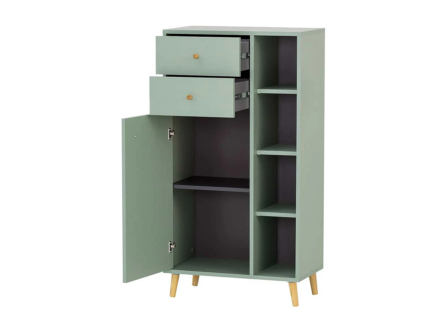 Badezimmermidischrank im Skandi Design zwei Schubladen