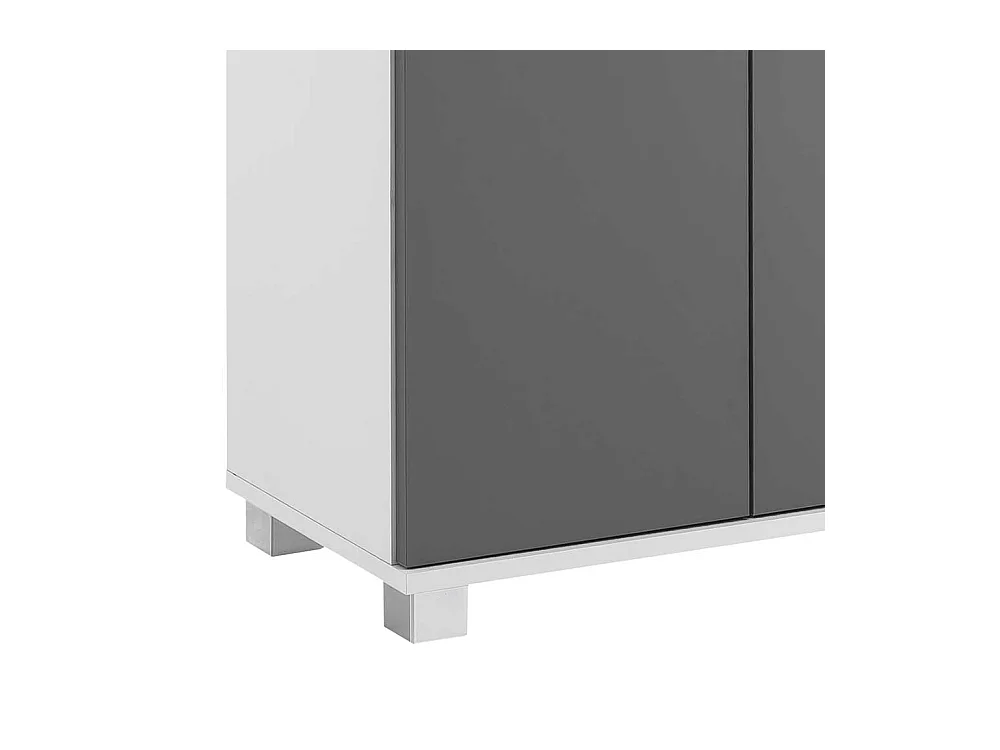 Badezimmerschrank in Grau und Weiß 4-türig