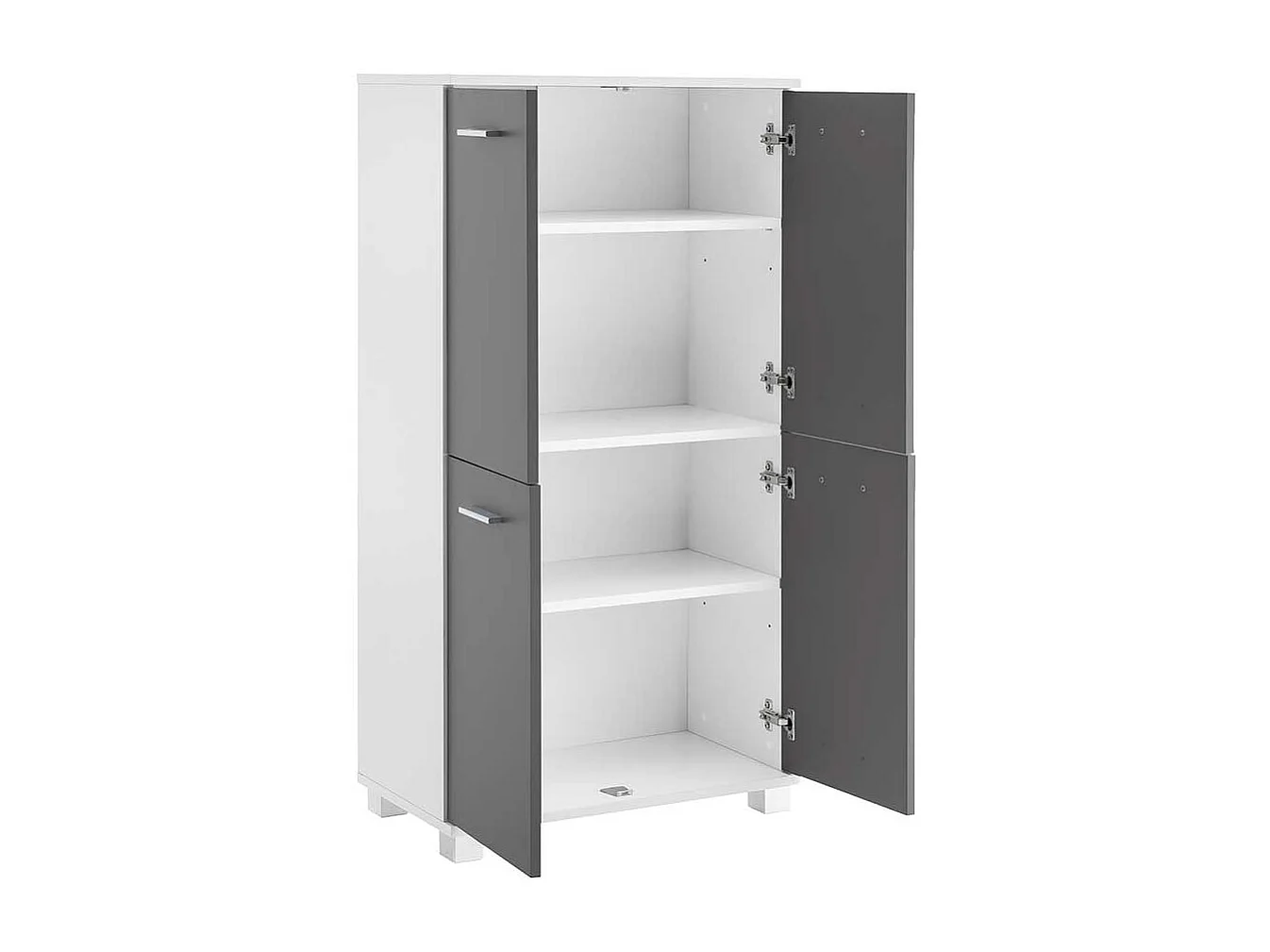 Badezimmerschrank in Grau und Weiß 4-türig