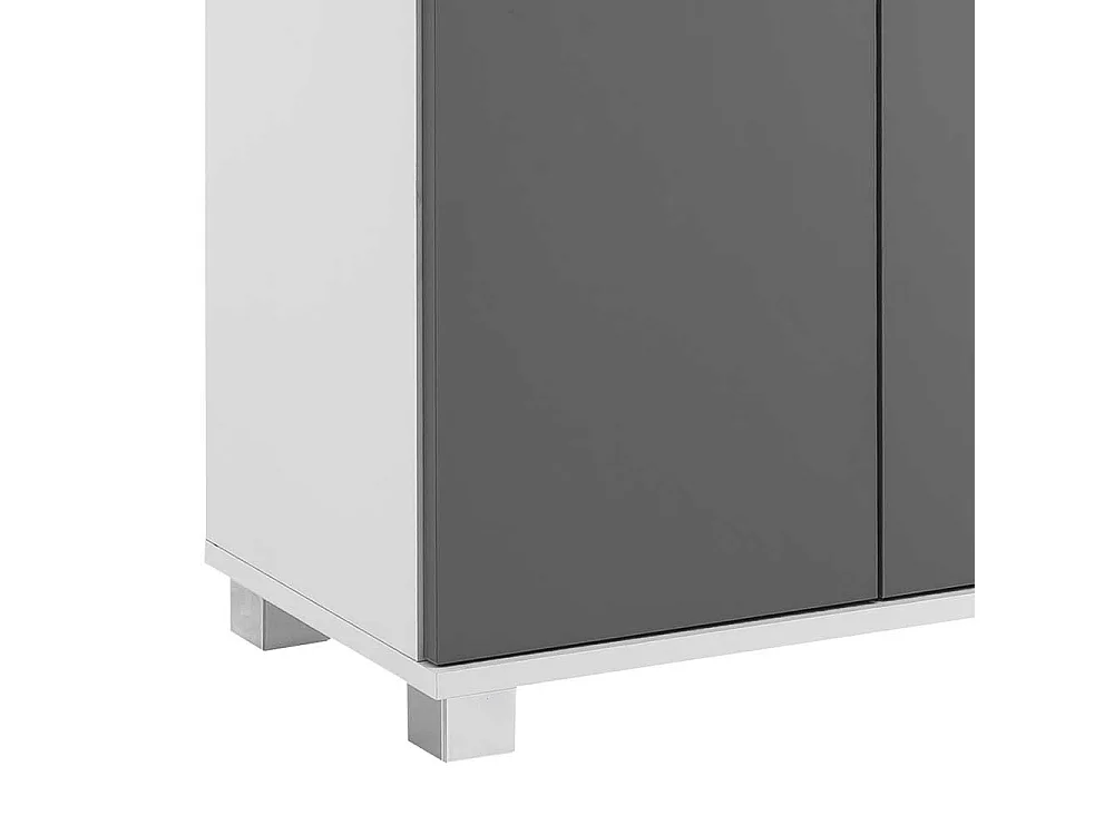 Badezimmerschrank in Grau und Weiß 4-türig