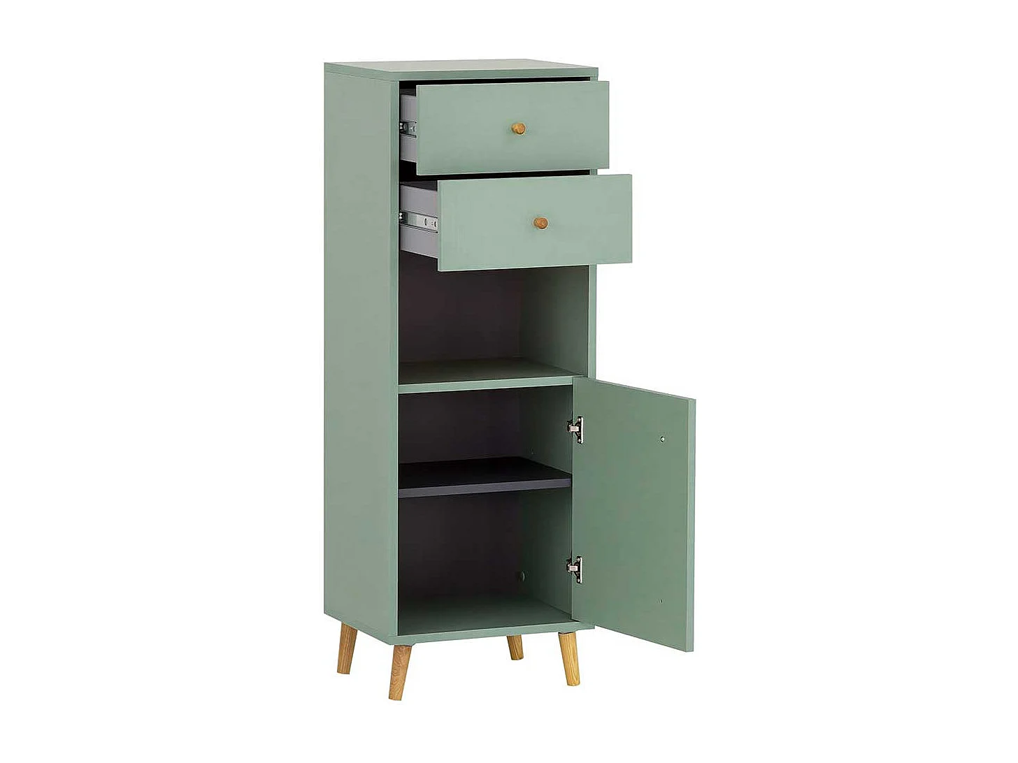 Badezimmermidischrank modern im Skandi Design zwei Schubladen